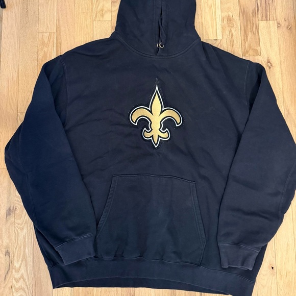 NFL Other - Black New Orleans Saints Hooded Sweatshirt with Gold Fleur-de-Lis XXL